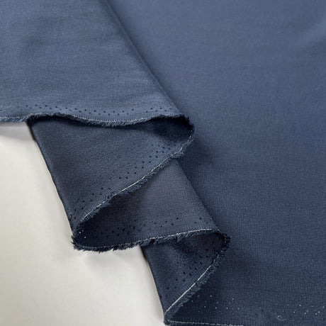 Silk Crepe De Chine Petrol Italian Ex Designer Plain Woven Deadstock Dress Fabric Fold