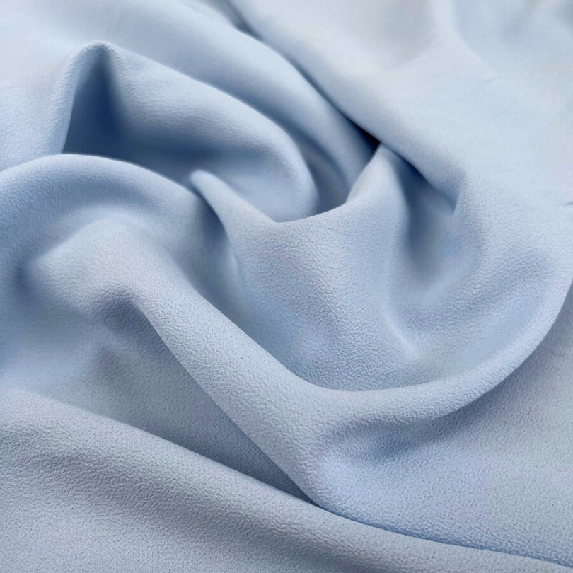 Silk Crepe Sky Blue Acetate Italian Drape Dress Fabric