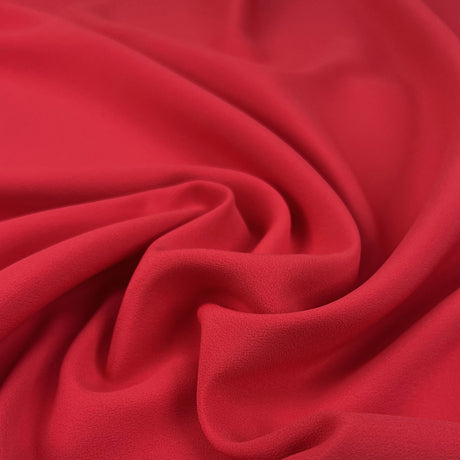 Silk Plus Red Acetate Italian Lightweight Plain Woven Dress Fabric