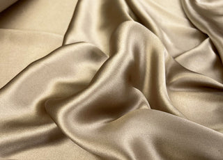Silk Radiance Beige Ex Designer Italian Satin Dress Fabric