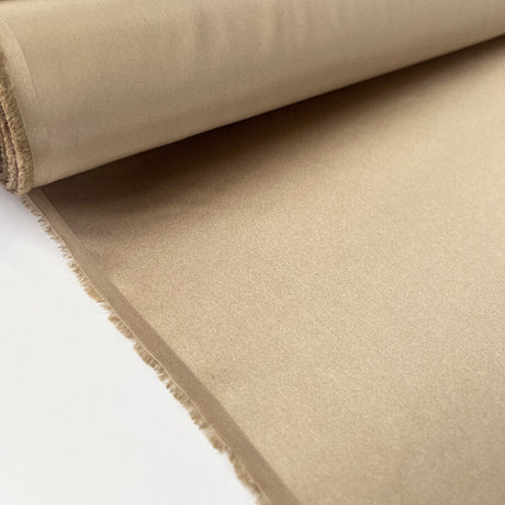 Silk Radiance Beige Ex Designer Italian Satin Dress Fabric Roll