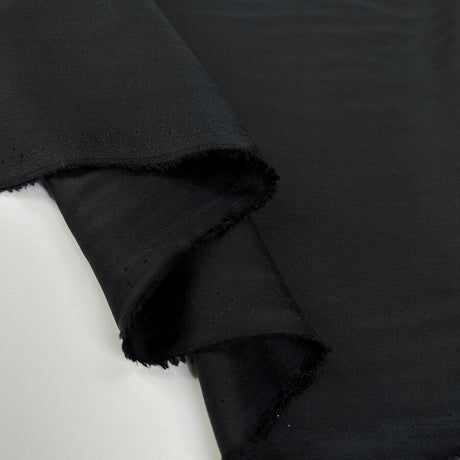Silk Twill Eva Black Italian Ex Designer Deadstock Dress Fabric Fold