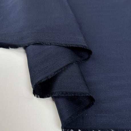Silk Twill Eva Navy Italian Ex Designer Deadstock Dress Fabric Fold