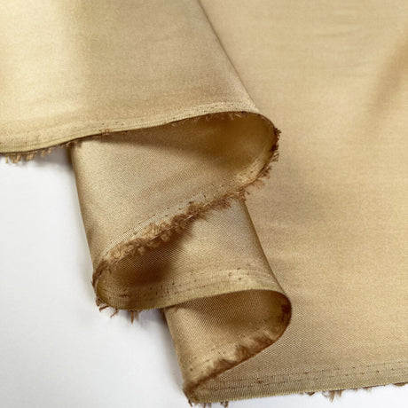 Silk Twill Eva Nutmeg Italian Ex Designer Deadstock Dress Fabric Fold