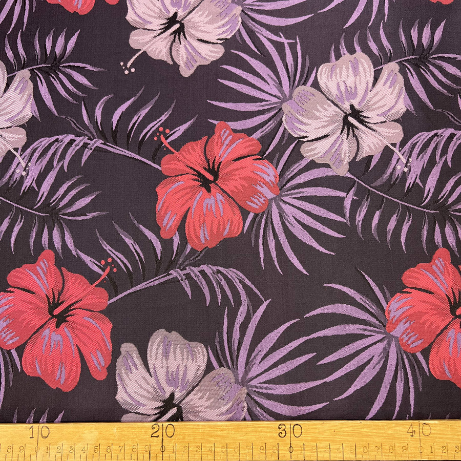 Smooth Brocade Lilac And Purple Dressmaking Fabric Ruler