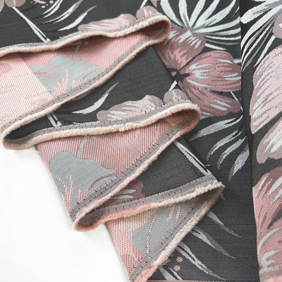 Smooth Brocade - Silver and Pink