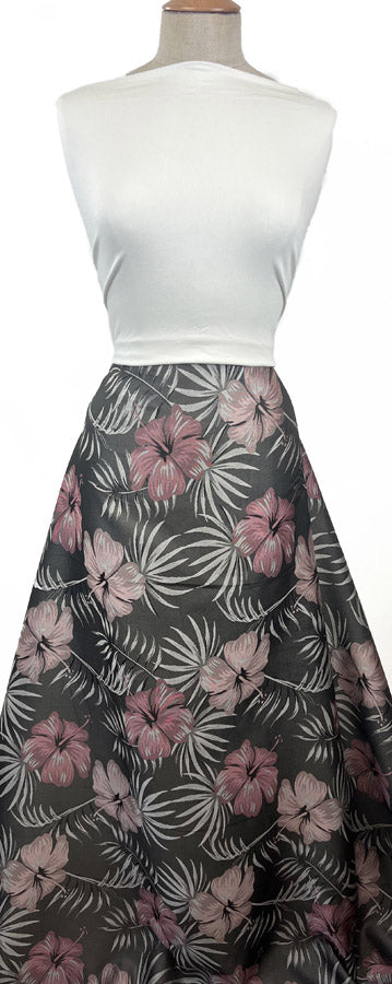 Smooth Brocade - Silver and Pink