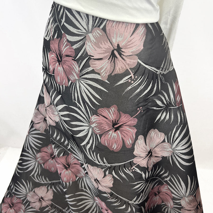 Smooth Brocade Silver Pink Floral Dressmaking Fabric Skirtci