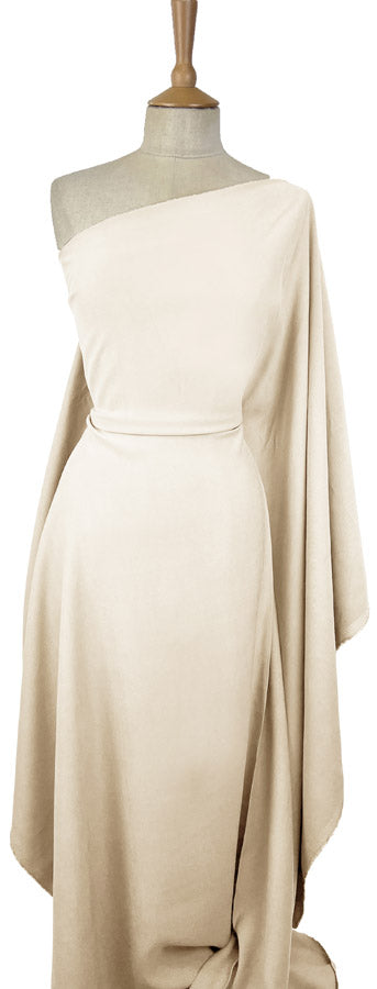 Smooth Rider Ivory Viscose Tencel Finish Dressmaking Fabric Mannequin