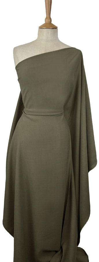 Smooth Rider Olive Viscose Tencel Finish Dressmaking Fabric Mannequin