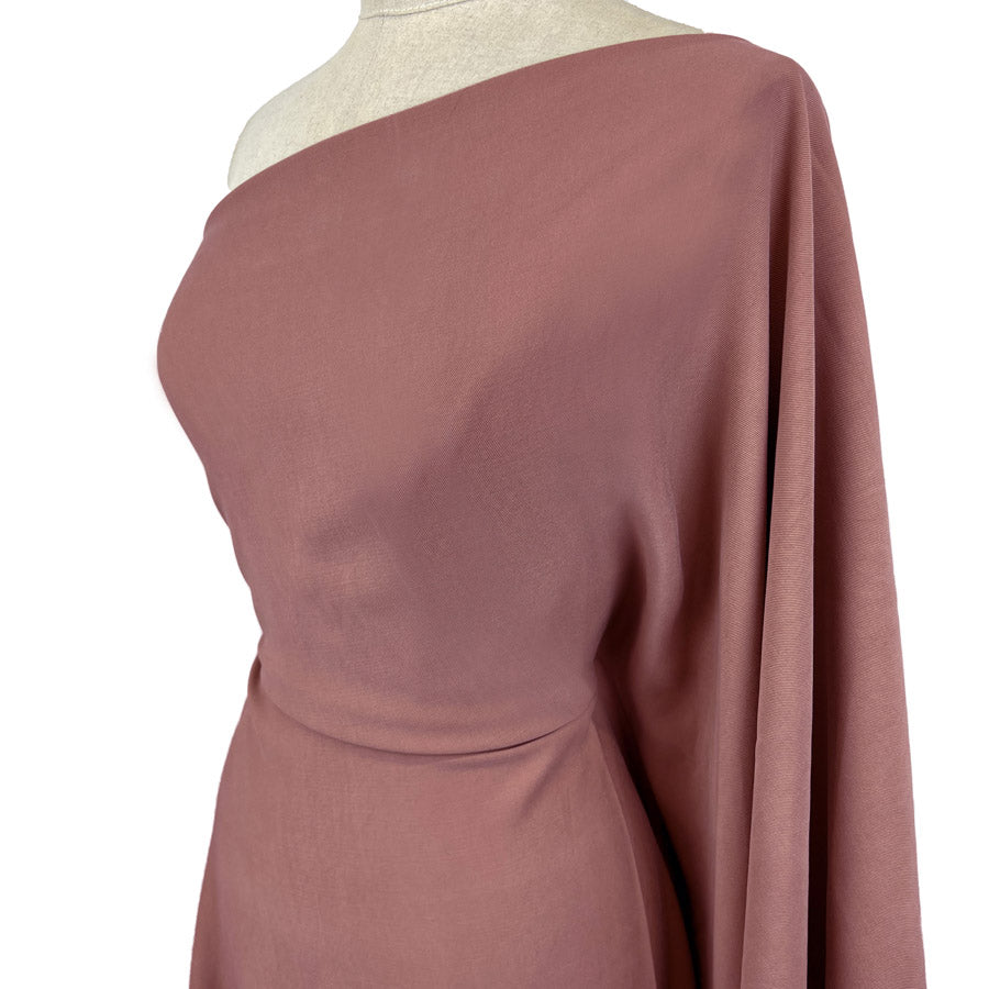 Smooth Rider Pink Viscose Tencel Finish Dressmaking Fabric Side