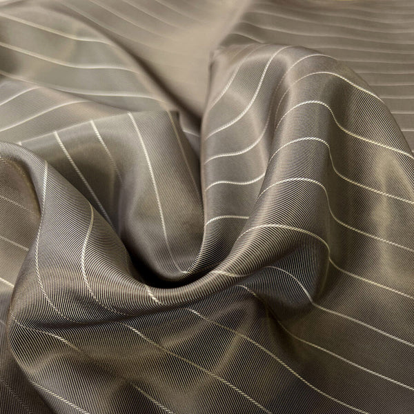 Snakes   Ladders Viscose Acetate Stripe Gold Bronze Lining Fabric