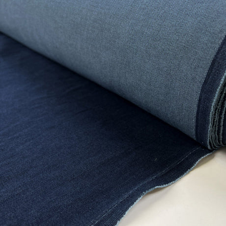 Soft Tencel Denim Dark Indigo Blue Polyester Viscose Elastane Stretch Woven Trouser Fabric Roll