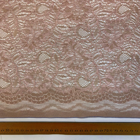 Spanish Eyes Dusky Pink Corded Lace Bridal Fabric Scale