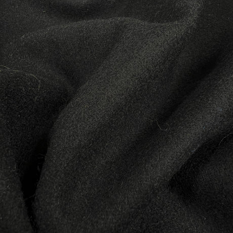 Spats Soft Black Wool Coating Fabric
