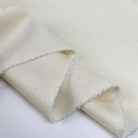 Speciale Cream Wool Stretch Ex Designer Deadstock Knit Jersey Fabric Fold