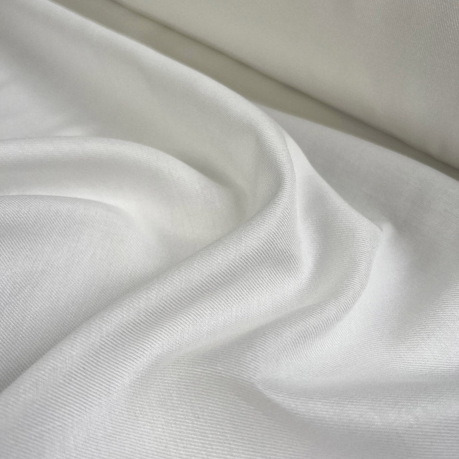 Standard Viscose Twill White Plain Woven Shirting Fabric