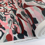 Remnant - Stof Fabric - Camo Squiggles - Damson (2m)