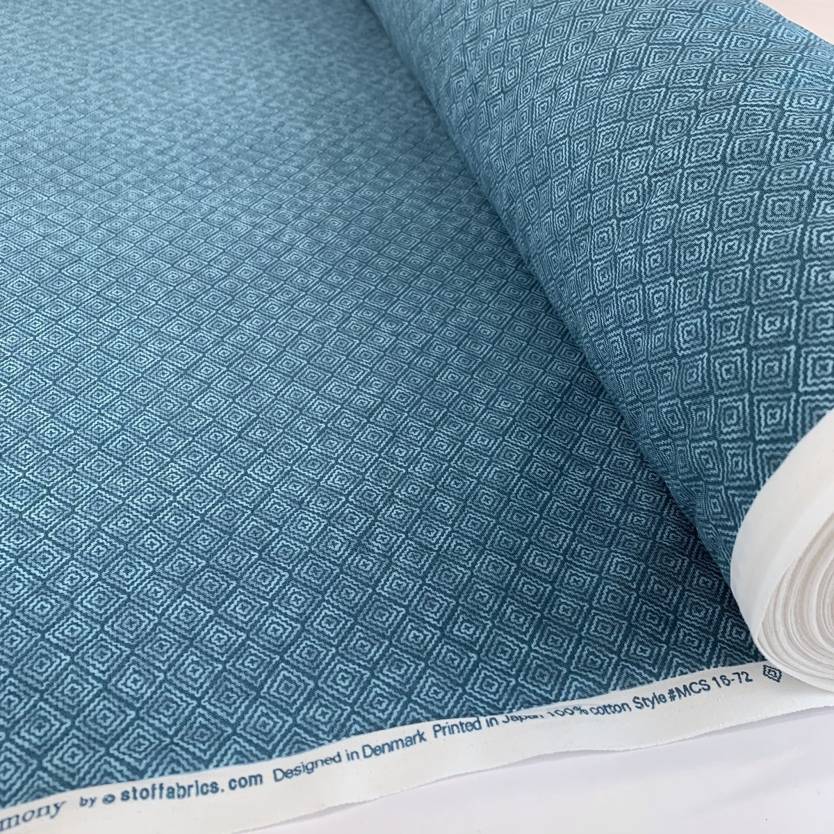 Stof Fabric - Diamonds - Teal