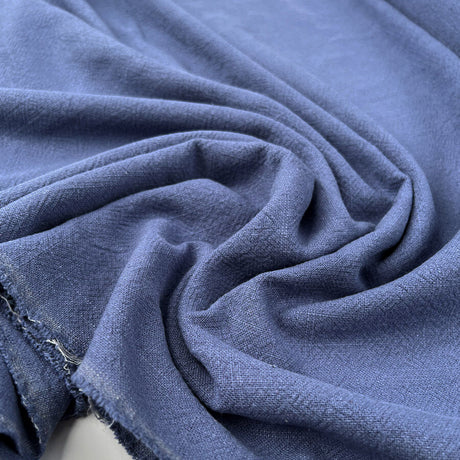 Stone Washed Linen Denim Blue Viscose Mix Dress Fabric