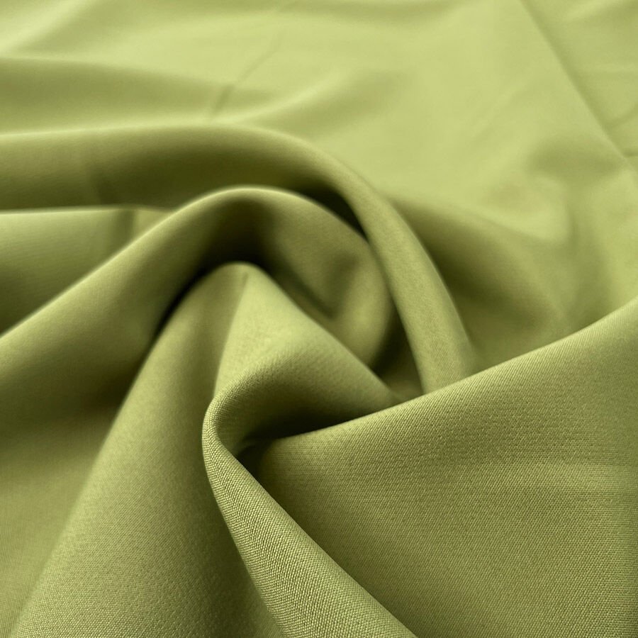 Stretch Crepe Pear Green Polyester Woven Suiting Fabric