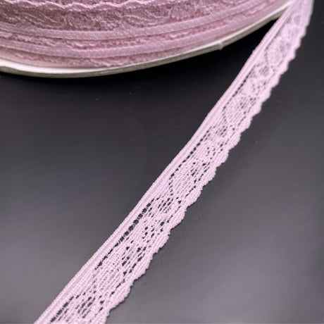 Stretch Lace Trim Pink Roll