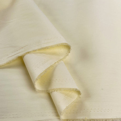 Stretch Lawn Lemon Yellow Cotton Polyamide Elastane Plain Woven Shirting Fabric Fold