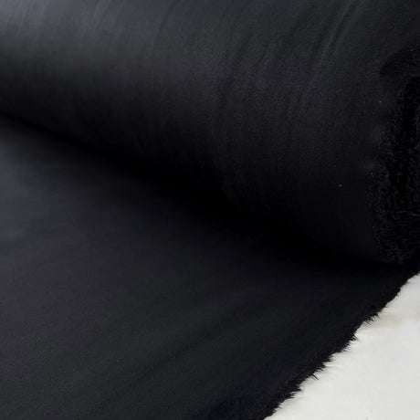 Stretch Suede Black Polyester Elastane Brushed Jersey Fabric Roll