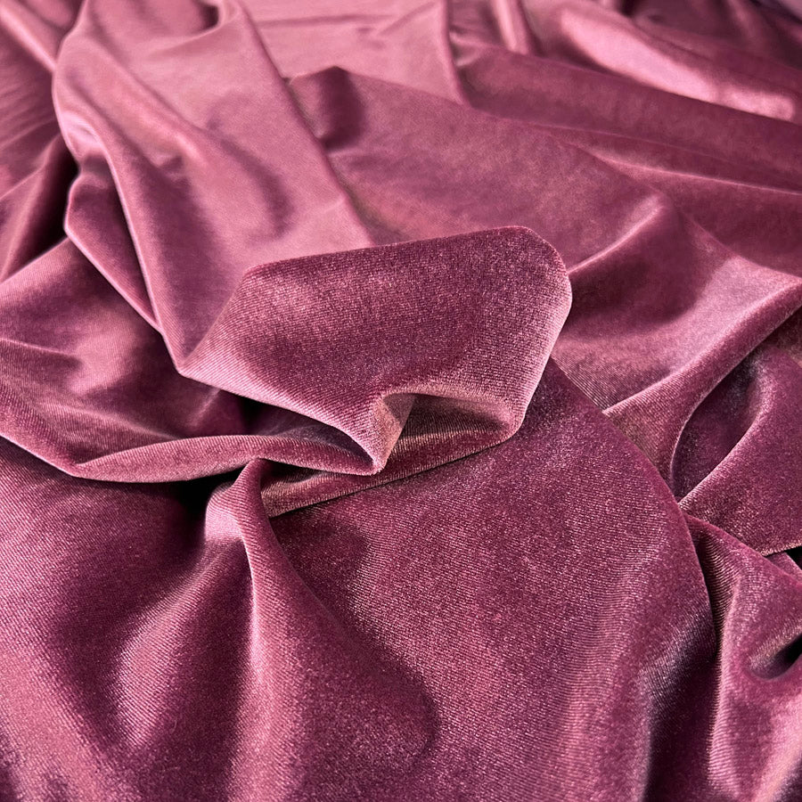 Carly Stretch Velvet - Dusky Pink