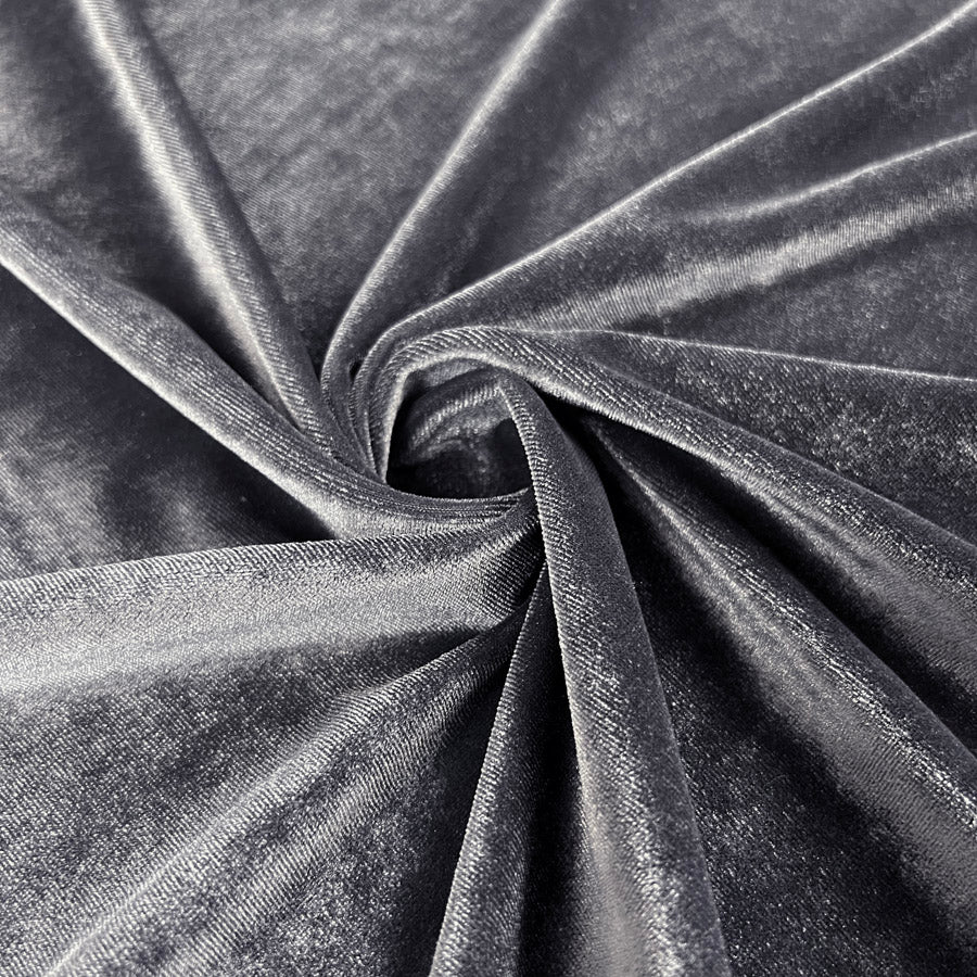 Carly Stretch Velvet - Smokey Grey