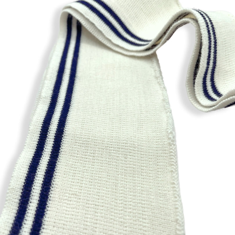 Rib Knit Collar & Cuff - Navy Stripe