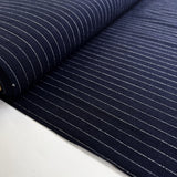 Striped Viscose Linen Slub - Navy