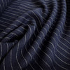 Striped Viscose Linen Slub - Navy
