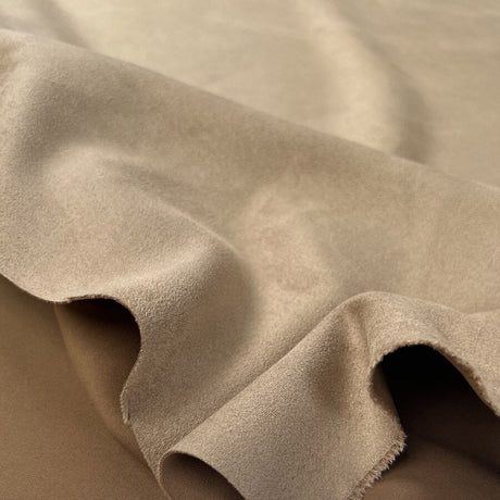 Suede Jersey Sand Polyester Camel Brown Stretch Knit Fabric