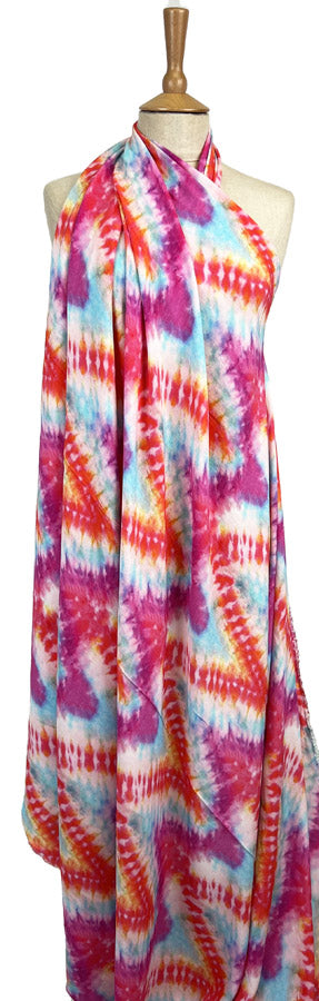 Summerfest Pink Orange Tie Dye Viscose Multicoloured Dress Fabric Mannequin