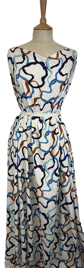 Sunseeker Isla Viscose Challis Abstract Circle Digitally Printed Woven Dress Fabric Mannequin