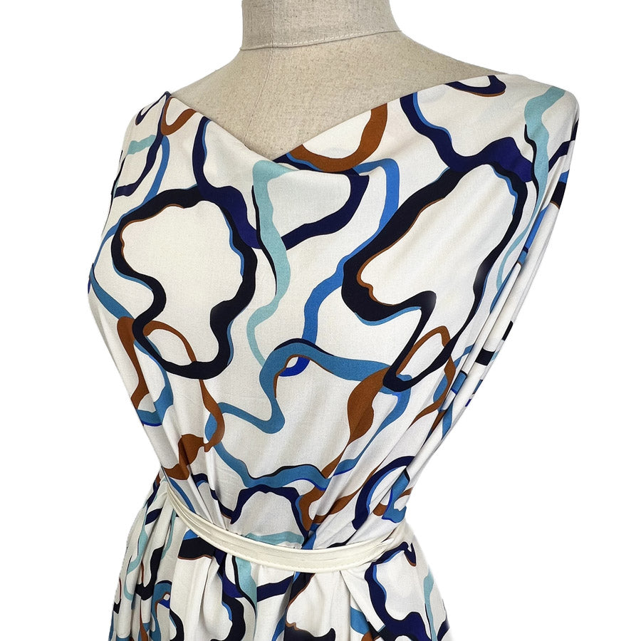 Sunseeker Isla Viscose Challis Abstract Circle Digitally Printed Woven Dress Fabric Side