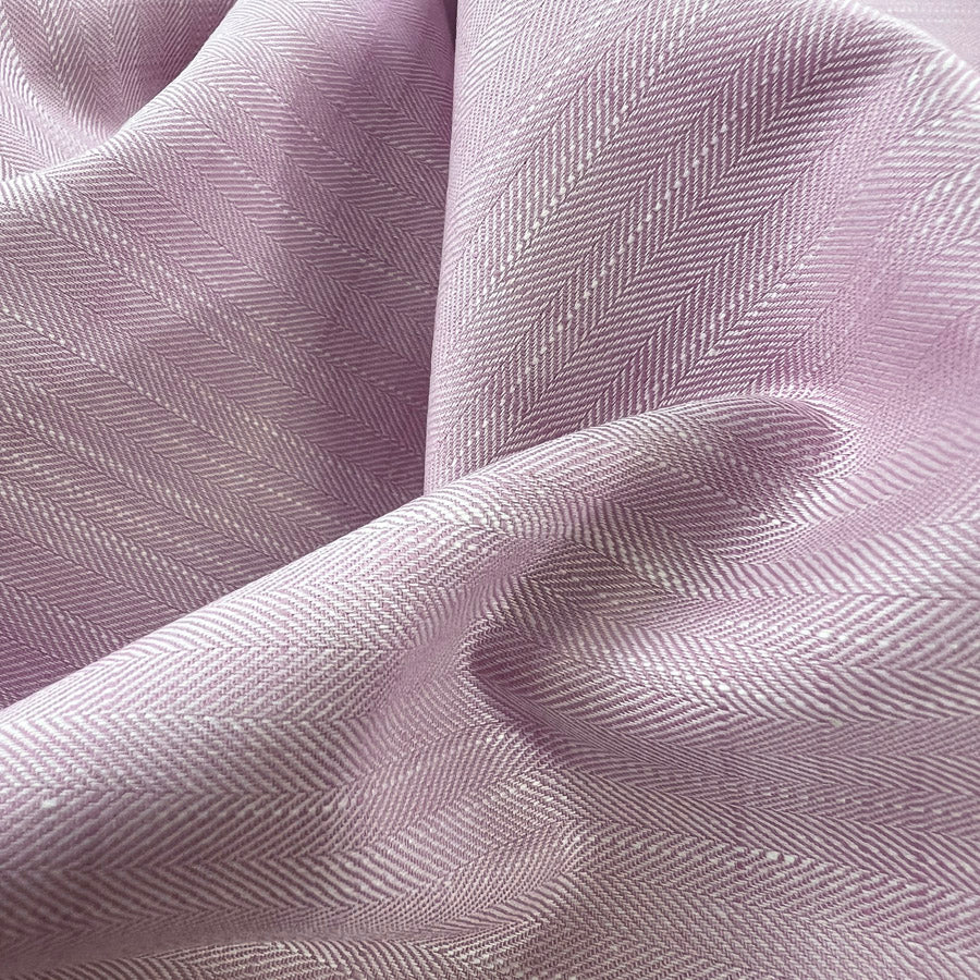 Superfine Herringbone Stripe Cotton Shirting Fabric Oekotex Oh I Say Lilac