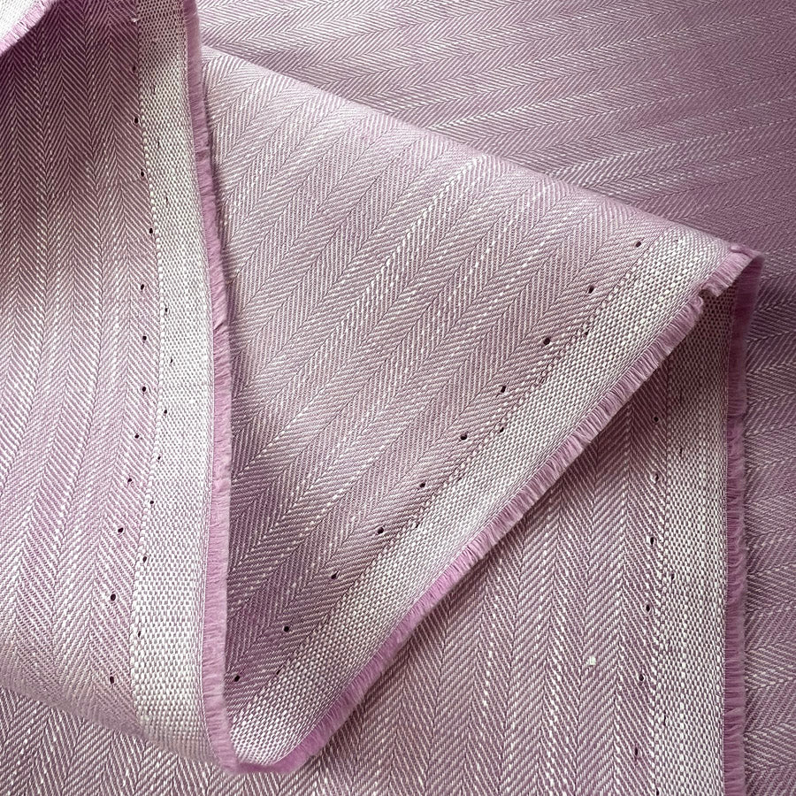 Superfine Herringbone Stripe Cotton Shirting Fabric Oekotex Oh I Say Lilac Fold