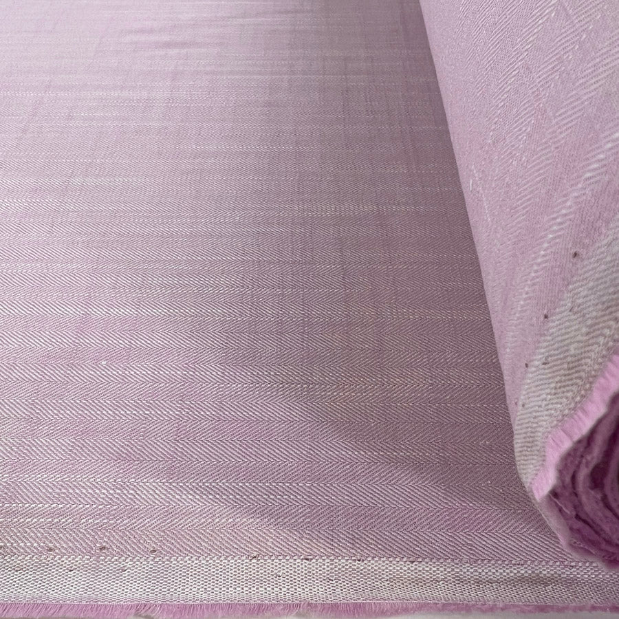 Superfine Herringbone Stripe Cotton Shirting Fabric Oekotex Oh I Say Lilac Roll
