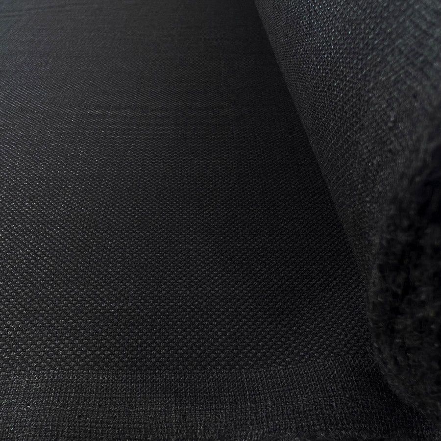 Superfine Wool Suiting Fabric Black Omega Roll