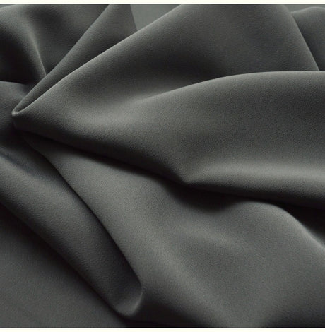 Superior Satin Crepe Grey Polyester Crepe Dress Garments Fabric Cu