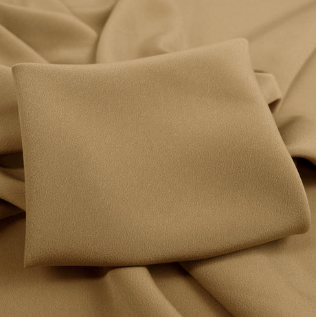 Superior Satin Crepe Polyester Camel Crepe Dress Fabric Fabric Close Up Photo