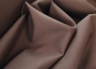 Superior Quality Plain Poly Cotton Fabric Brown Close Up