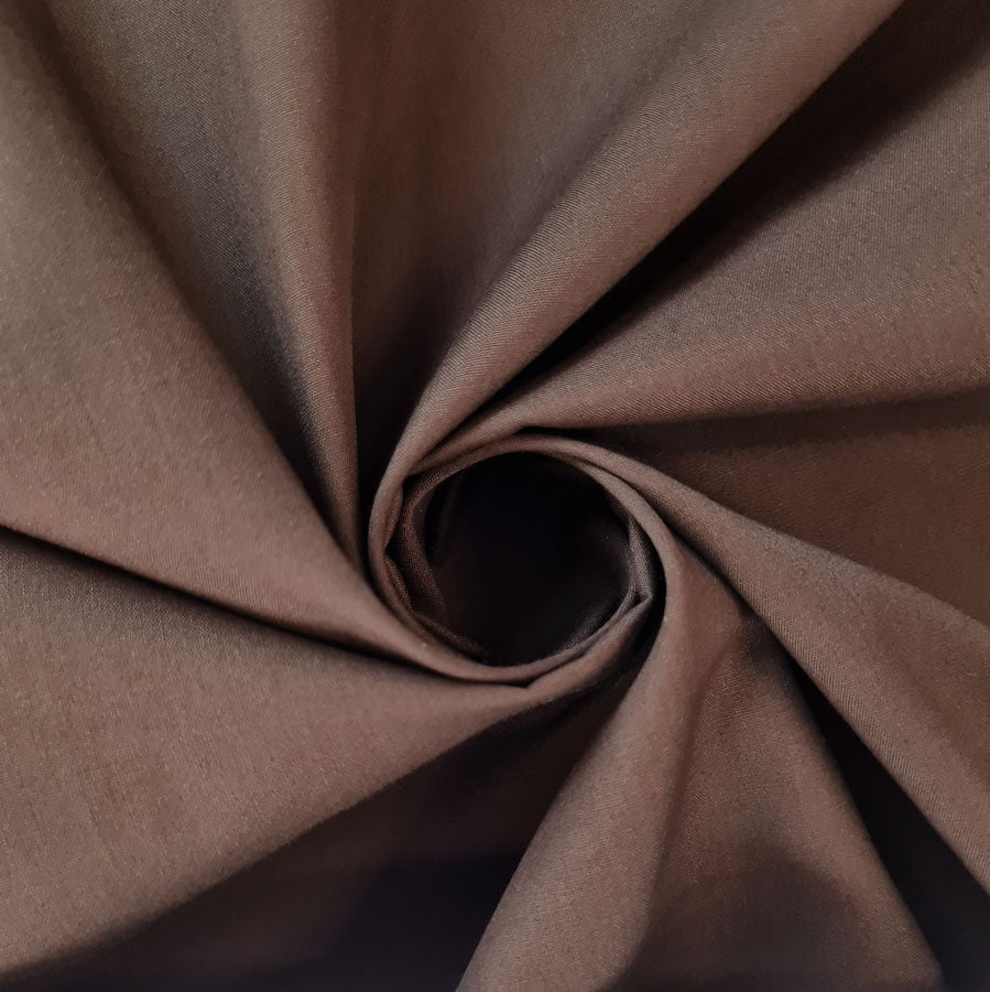 Superior Quality Plain Poly Cotton Fabric Brown Twist 2