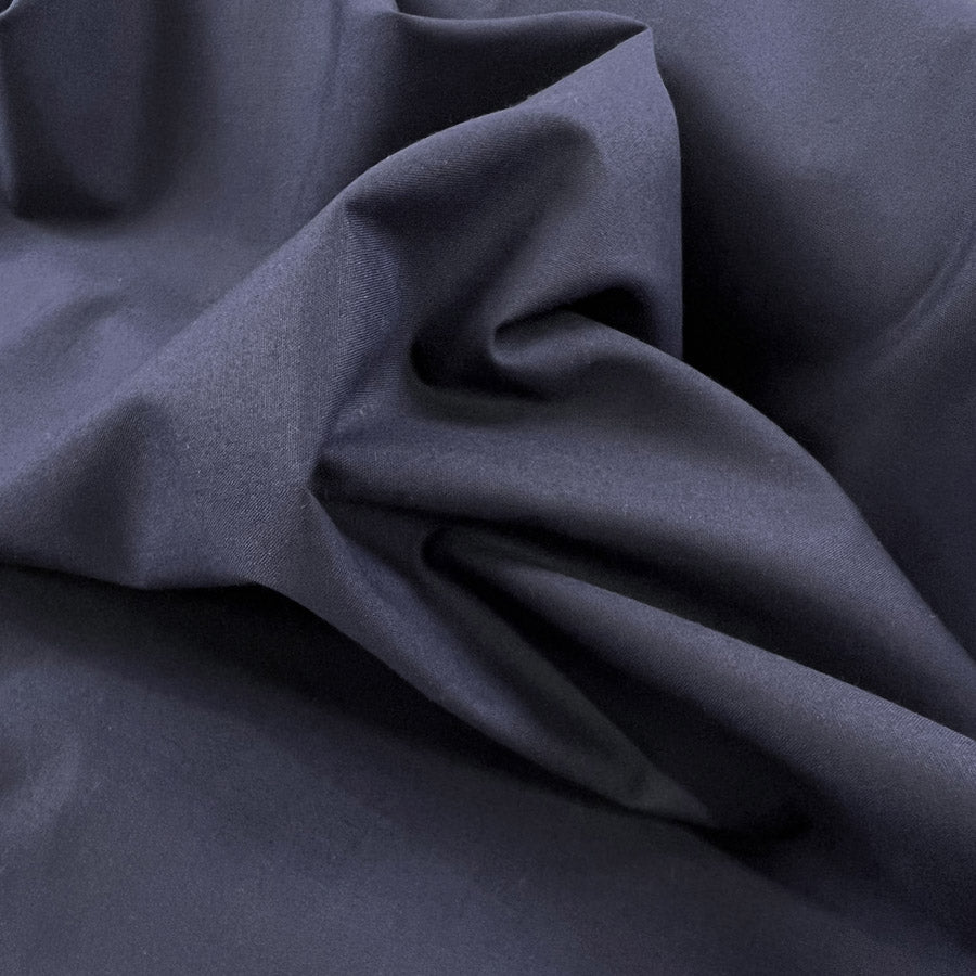 Superior Quality Plain Polycotton Dressmaking Fabric Darkest Navy