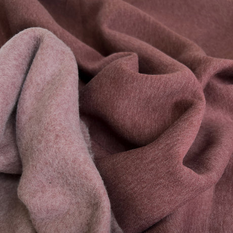 Superior Sweatshirt Burgundy Marl Cotton Polyester Knitted Jersey Heavy Jogger Fabric