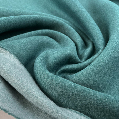 Superior Sweatshirt Teal Marl Cotton Polyester Jersey Fabric