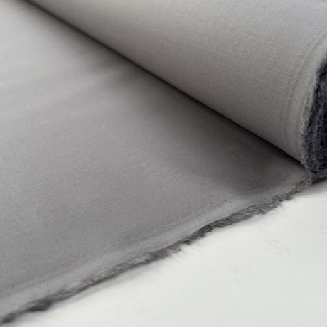 Supersonic Grey Pima Cotton Lawn Plain Woven Shirting Fabric Roll