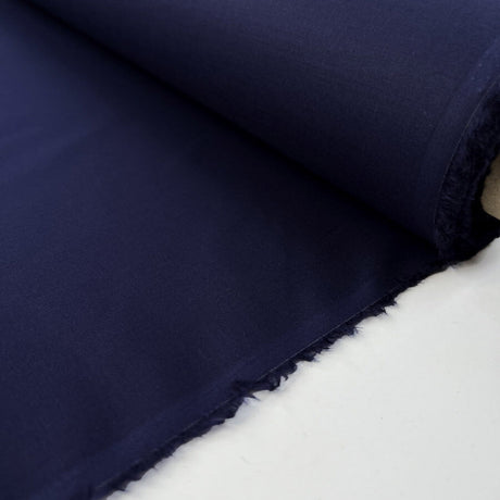 Supersonic Navy Pima Cotton Lawn Plain Woven Shirting Fabric Roll
